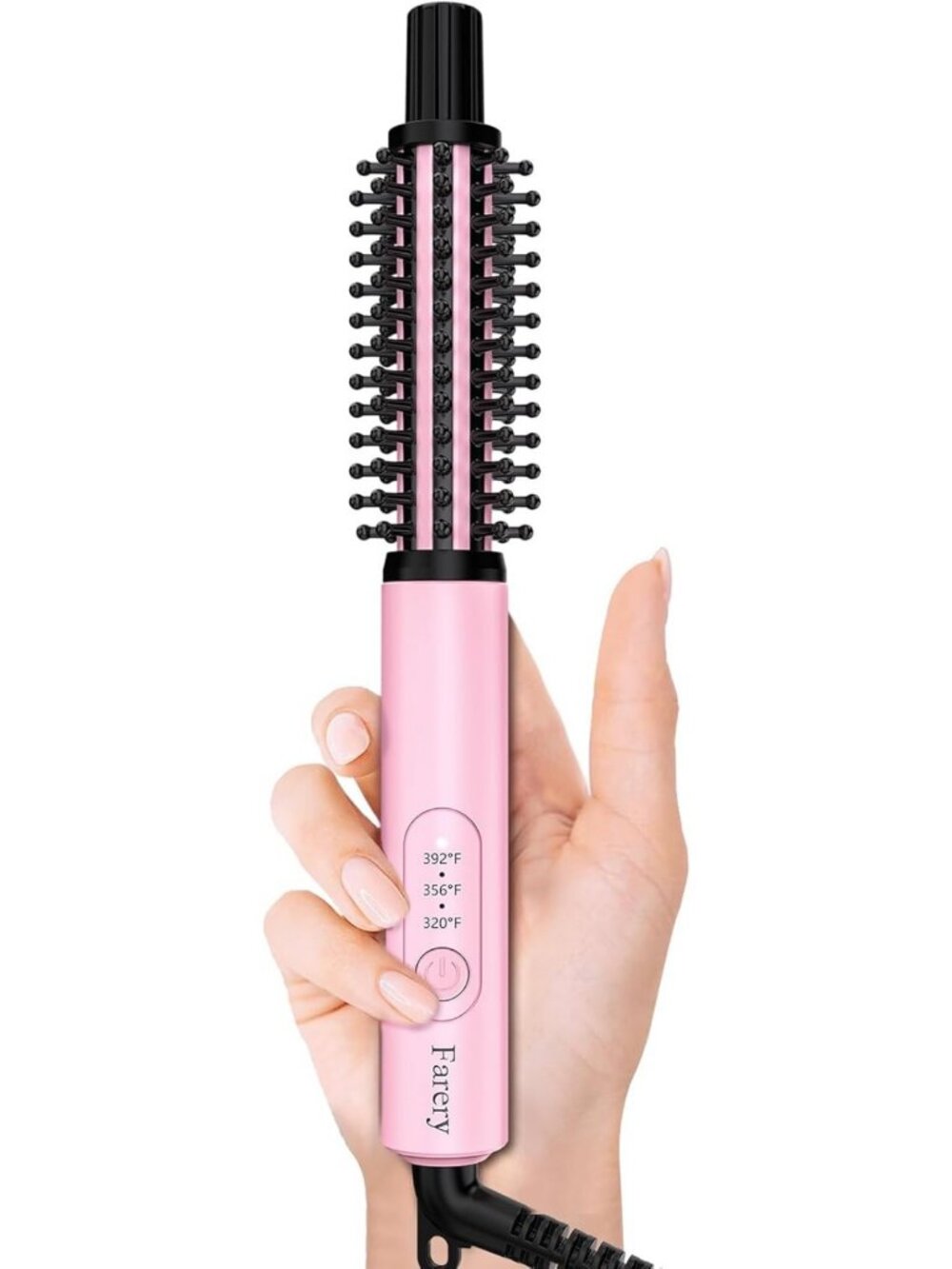Mini Thermal Brush & Curling Iron - 3 Temp Settings, Travel Size for Short Hair